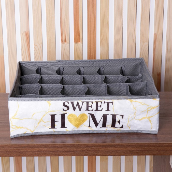 

Кофр для белья 24 ячейки Sweet home, 35 х 30 х 10 см