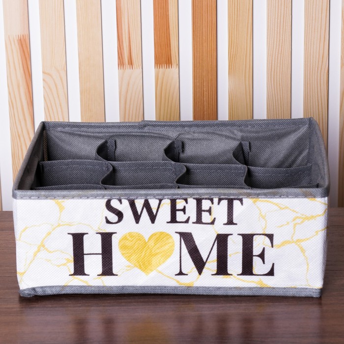 Кофр для белья 12 ячеек Sweet home, 27 х 20 х 10 см