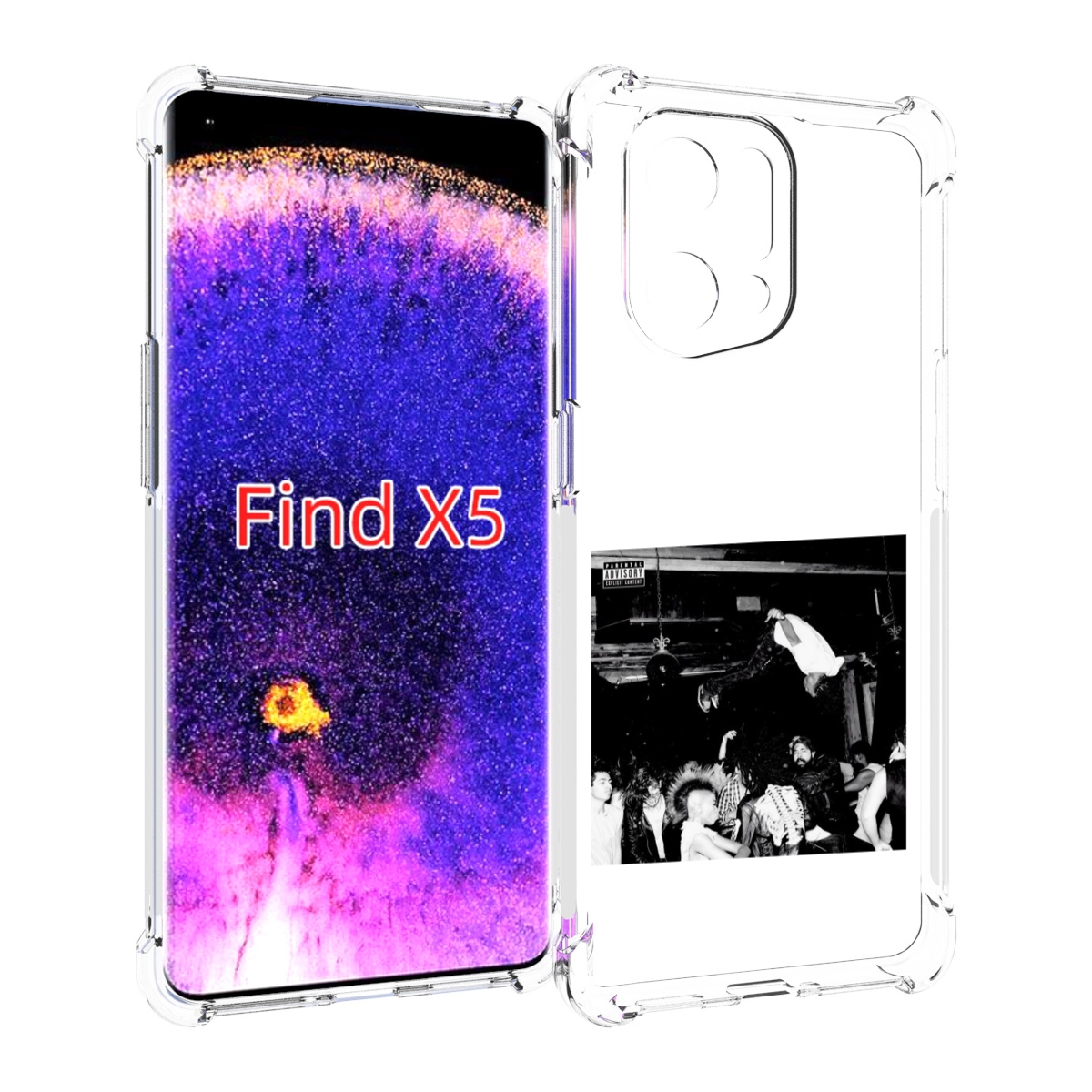 

Чехол MyPads Playboi Carti - Die Lit для Oppo Find X5, Прозрачный, Tocco