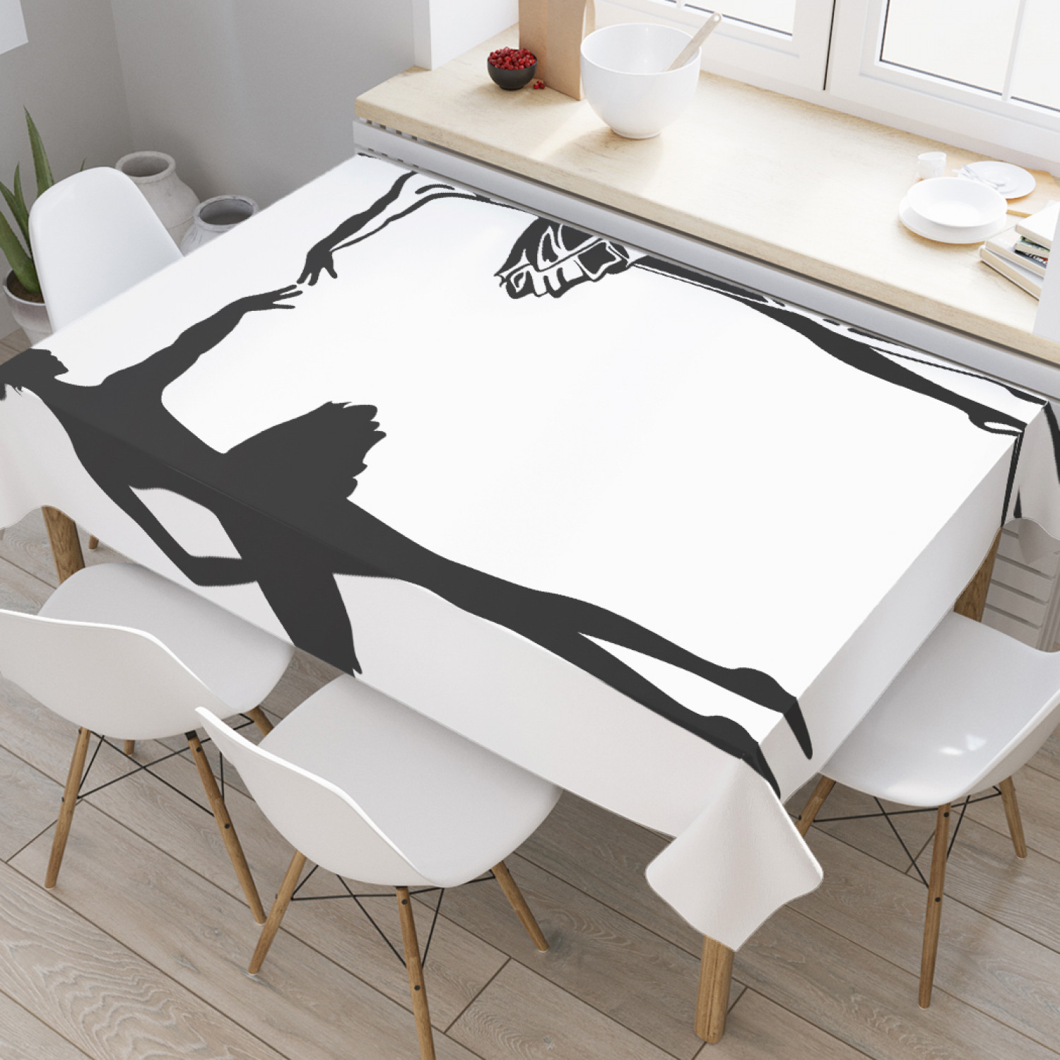 

Скатерть прямоугольная JoyArty "Пора балерин" из оксфорда, 180x145 см, Белый, Пора балерин