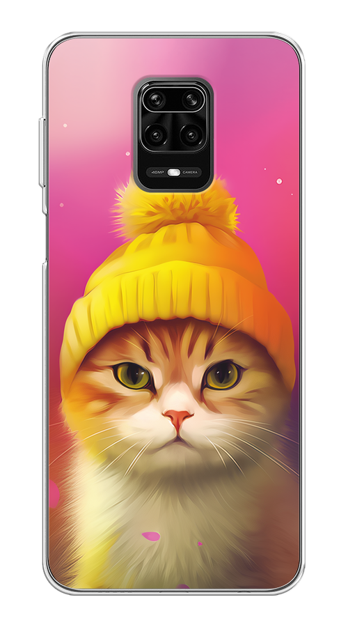 

Чехол на Xiaomi Redmi Note 9S/Note 9 Pro "Котик в шапочке", Розовый;желтый;бежевый, 37950-1