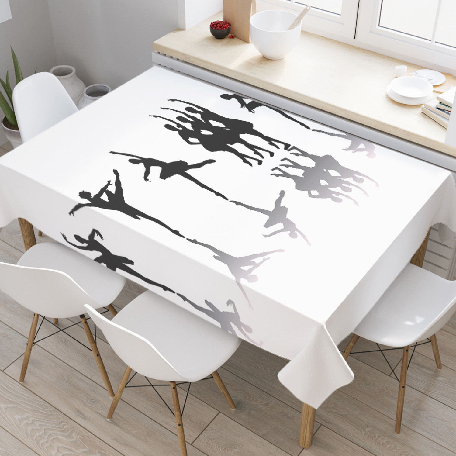 

Скатерть прямоугольная JoyArty "Хоровод балерин" из оксфорда, 180x145 см, Белый, Хоровод балерин