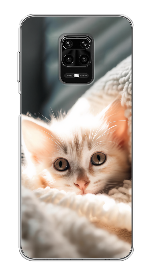 

Чехол на Xiaomi Redmi Note 9S/Note 9 Pro "Белый шкодливый котенок", Серый;белый;бежевый;оранжевый, 37950-1