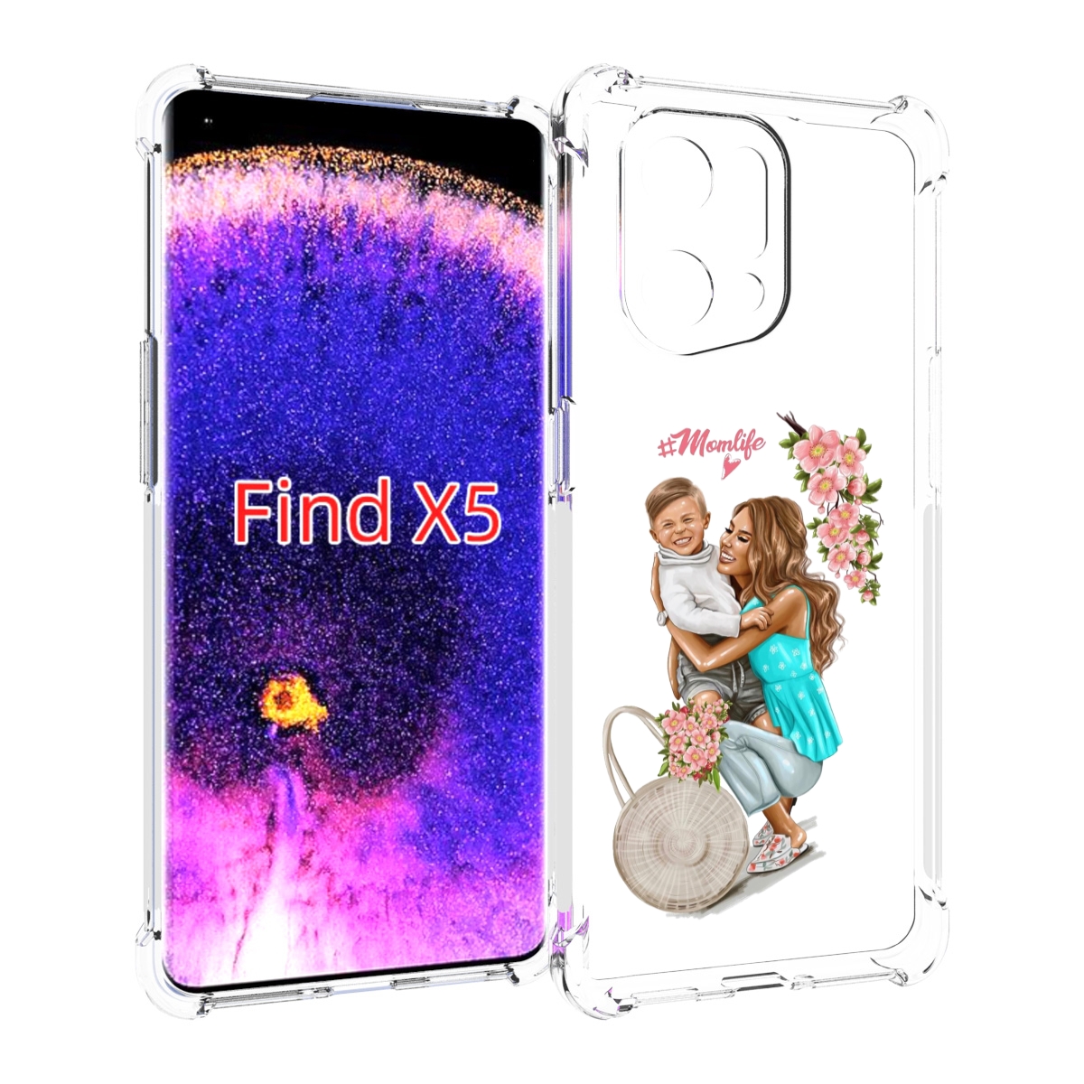 

Чехол MyPads Momlife для Oppo Find X5, Прозрачный, Tocco