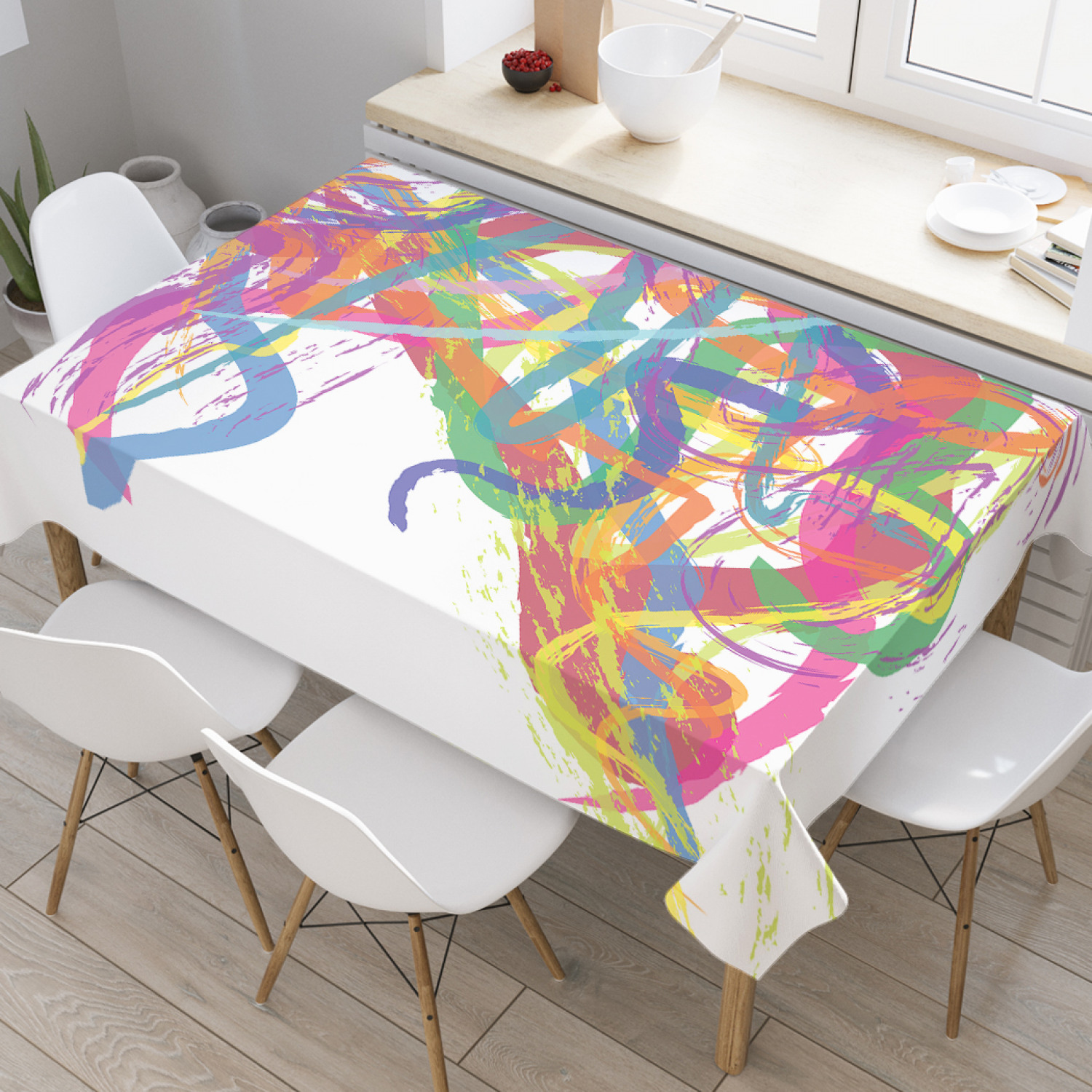 

Скатерть прямоугольная JoyArty "Балетные ленточки" из оксфорда, 180x145 см, Розовый, Балетные ленточки