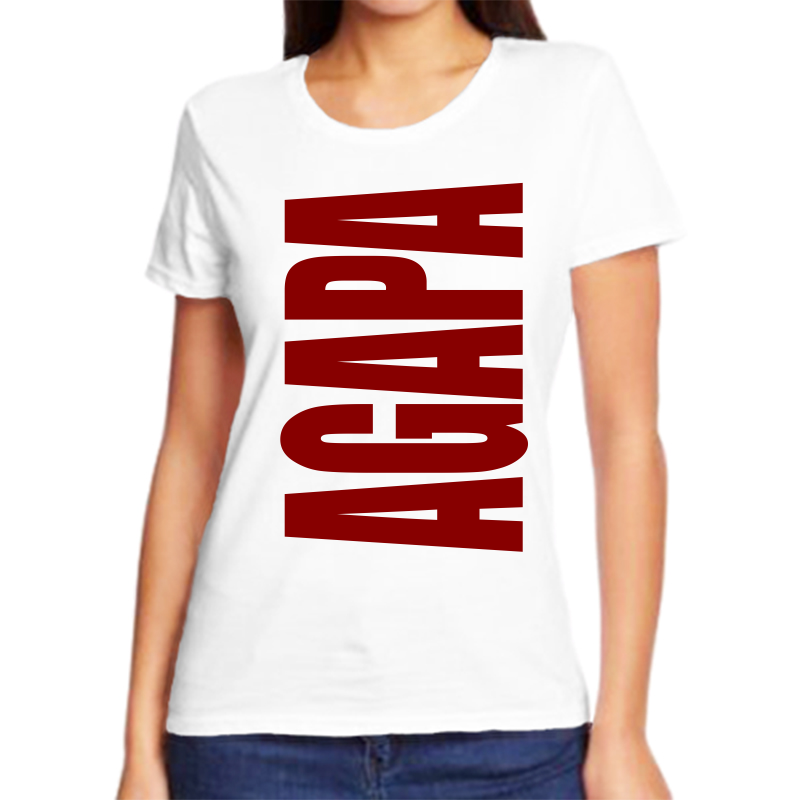 

Футболка женская NoBrand агапа белая M, Белый, fzh_agapa