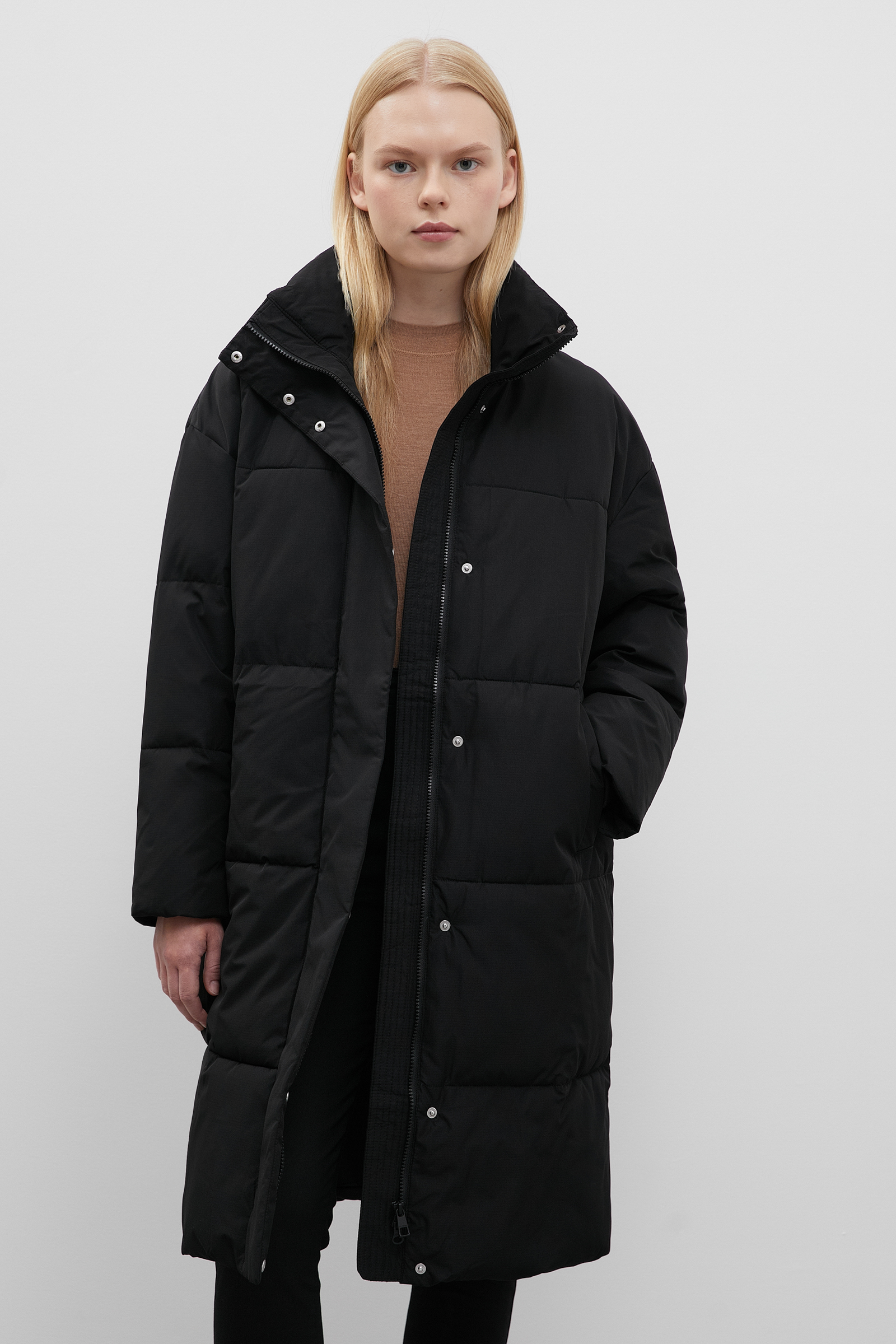 

Пальто женское Finn Flare FWC11013 черное 2XL, FWC11013