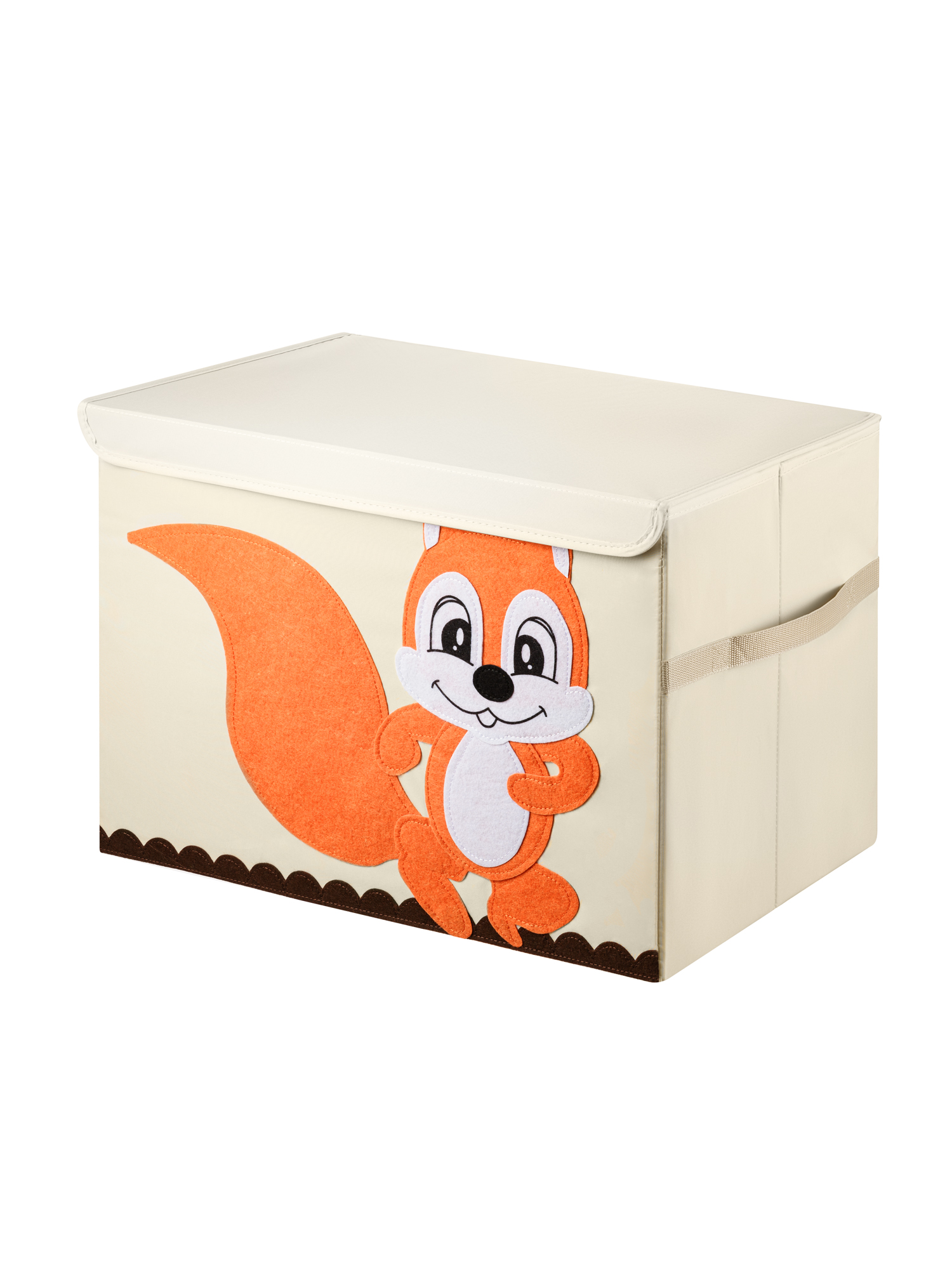 Тканевый ящик для игрушек с крышкой Kids Zone Складной контейнер для хранения, белочка ящик для игрушек с крышкой