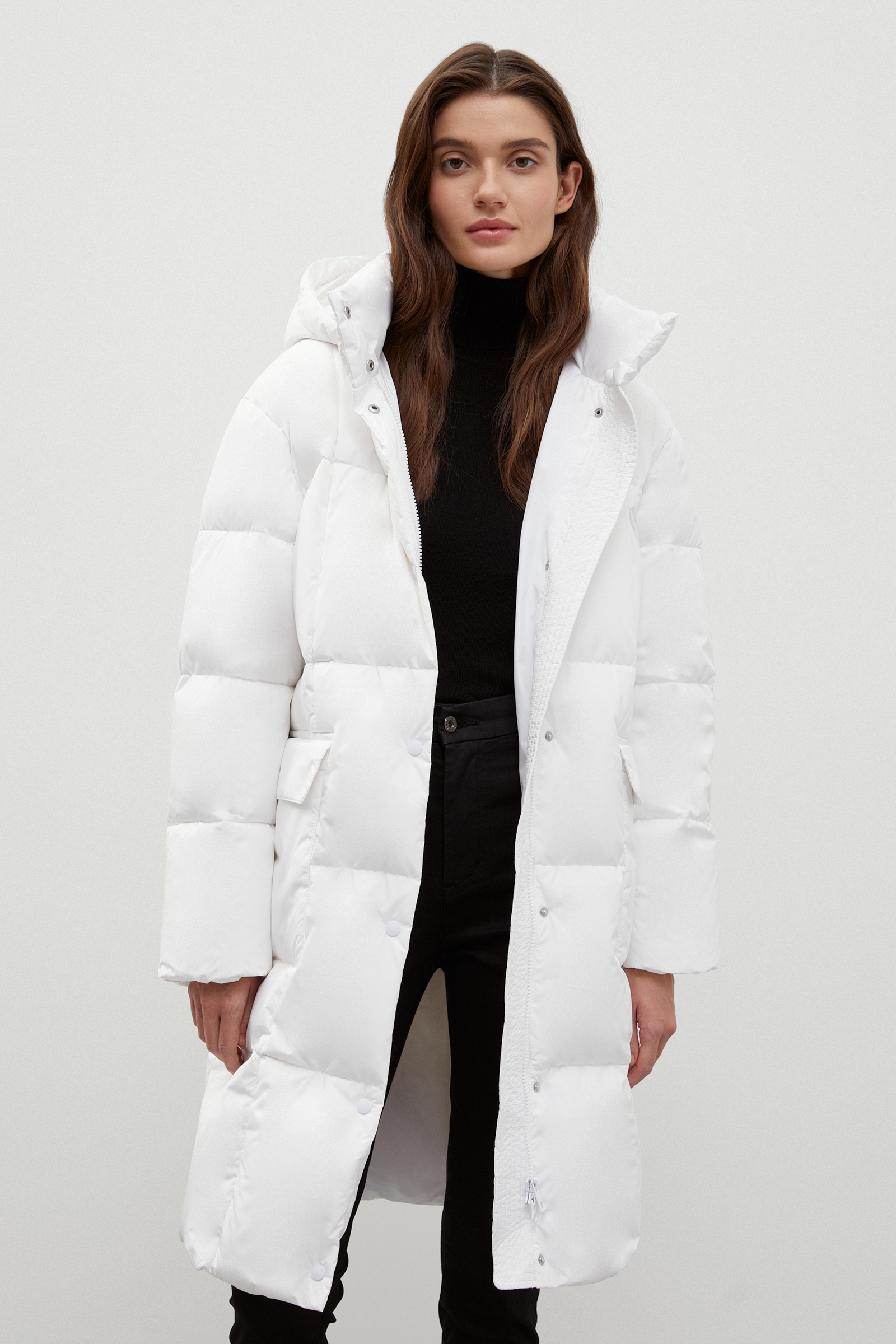 

Пальто женское H&M 1100153002 серое L (доставка из-за рубежа), Белый, FWC11005