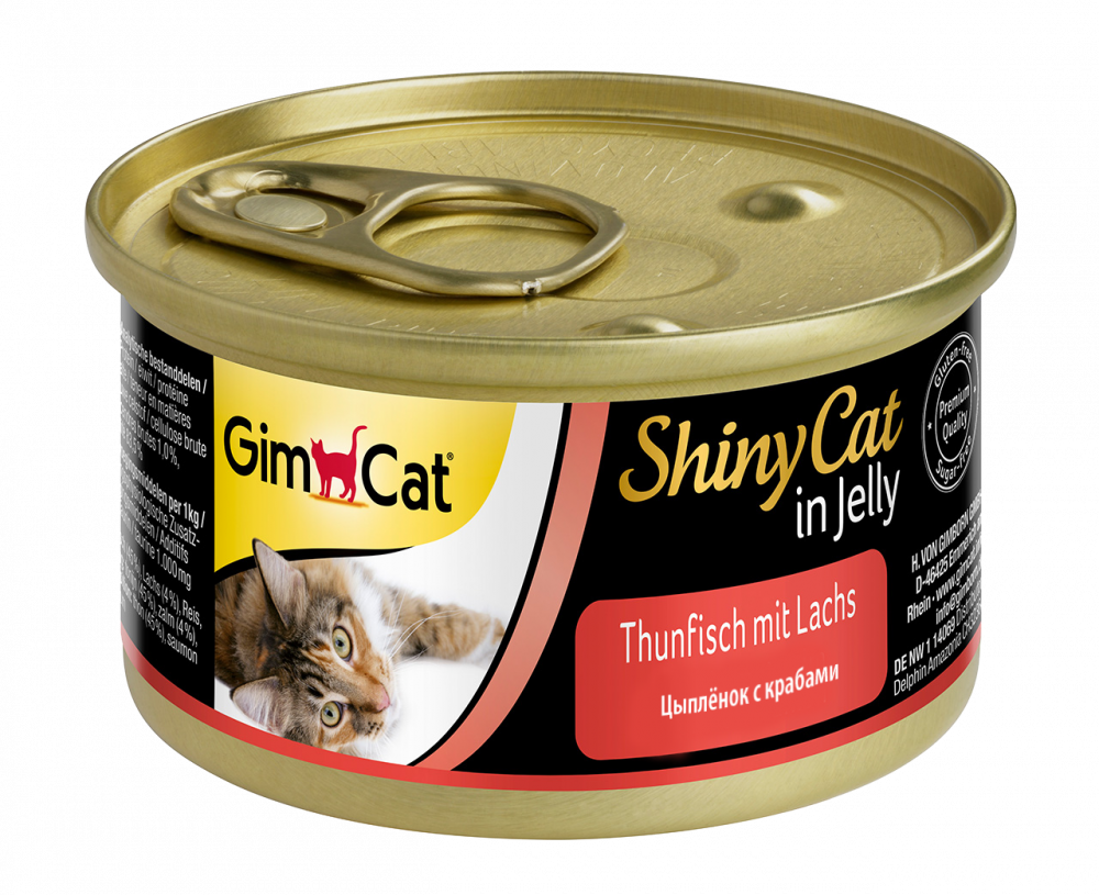 

Влажный корм GimCat Shiny Cat с цыпленком крабом для кошек 70 г х 24 шт