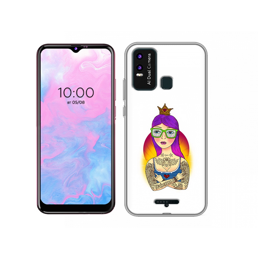 

Чехол MyPads Tocco для BQ 6630L девушка в татуировках с короной, Прозрачный, Tocco