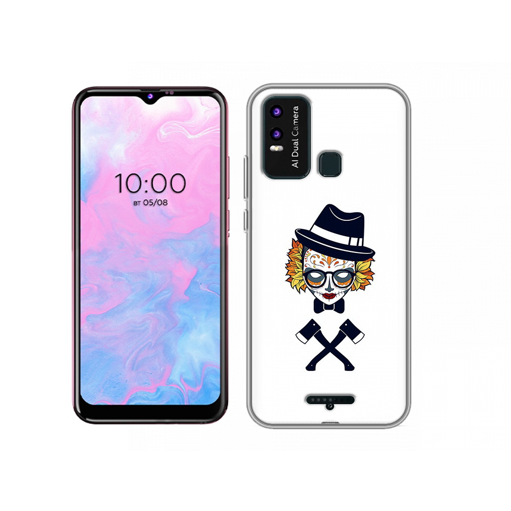 

Чехол MyPads Tocco для BQ 6630L девушка в маске с топорами рисунок, Прозрачный, Tocco