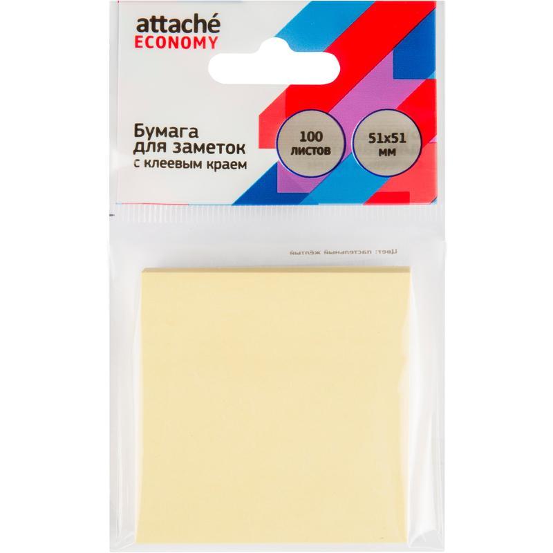 Клейкие закладки бумажные Attache Economy желтый по 100л 51х51мм 12 уп