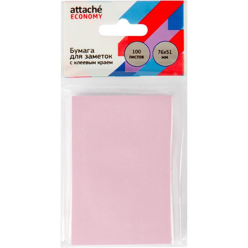 Клейкие закладки бумажные Attache Economy розовый по 100л 76х51мм 12 уп