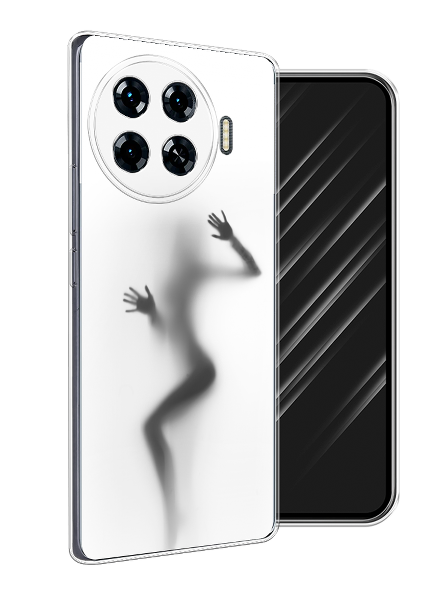 

Чехол Awog на Tecno Spark 20 Pro Plus "Девушка в душе", Серый;белый;черный, 305050-1