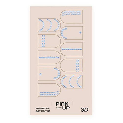 

Наклейки для ногтей Pink Up Decor 3D 877, Серебристый
