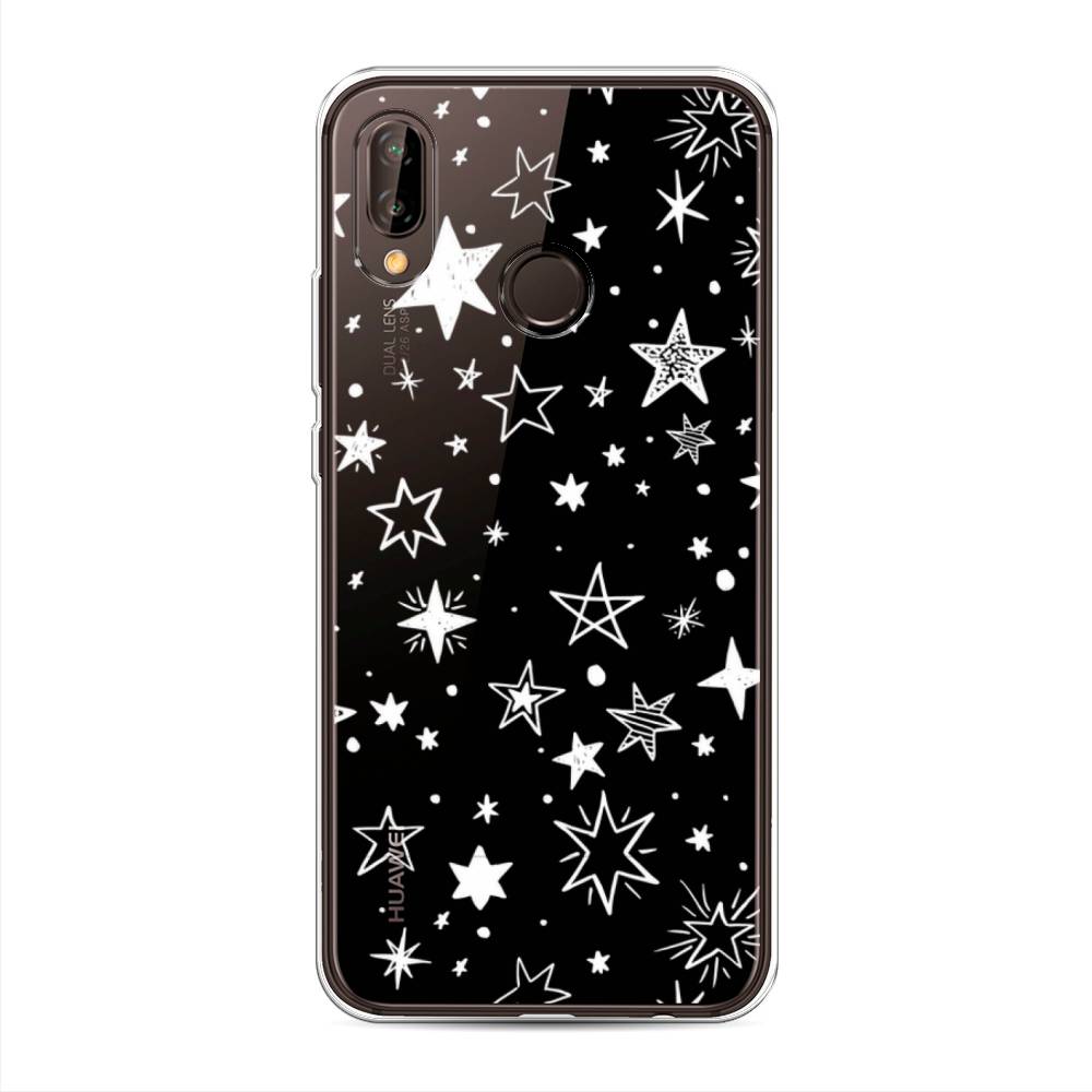 

Чехол Awog на Huawei Nova 3 "Звездочки графика белая", Прозрачный;белый, 66150-7