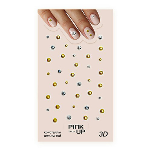 

Наклейки для ногтей Pink Up Decor 3D 873, Золотистый
