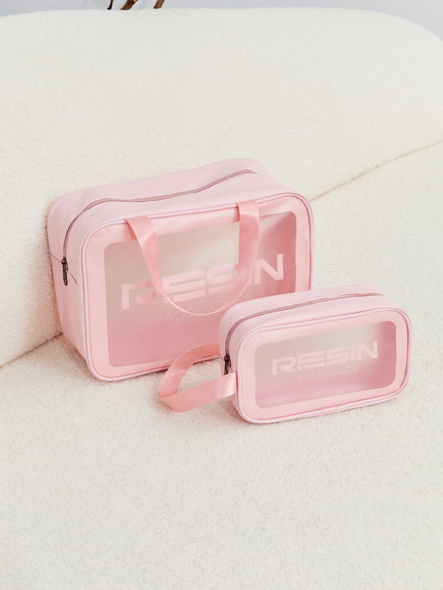 Комплект косметичек унисекс RESIN cosm розовый