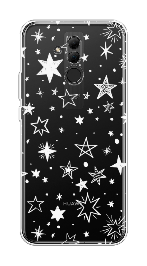

Чехол Awog на Huawei Mate 20 Lite "Звездочки графика белая", Прозрачный;белый, 66650-7