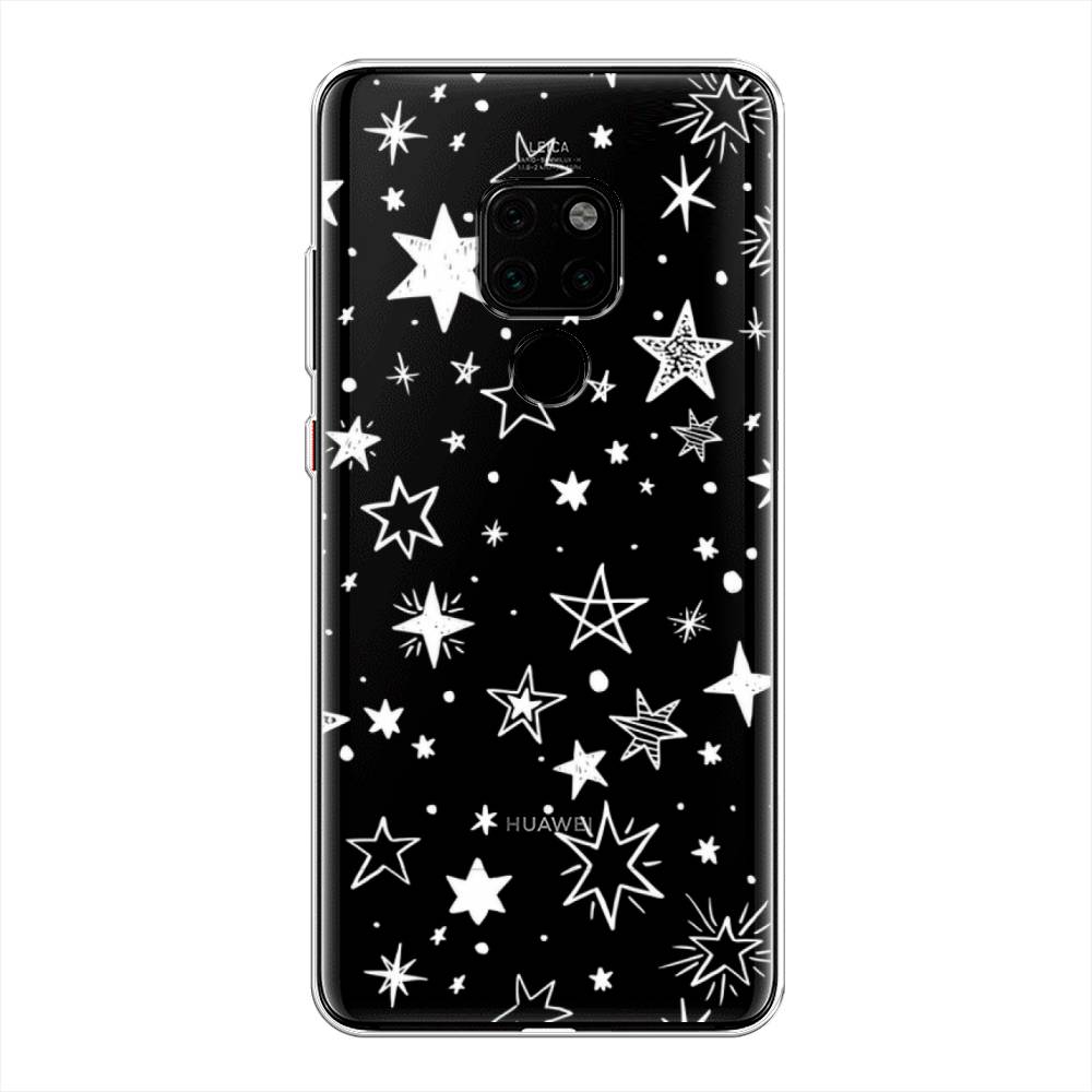 фото Чехол awog "звездочки графика белая" для huawei mate 20