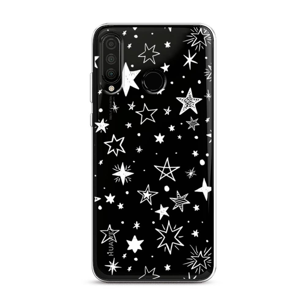 фото Чехол awog "звездочки графика белая" для honor 20s