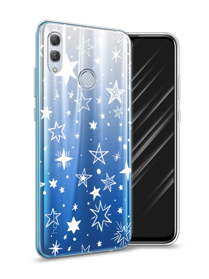 фото Чехол awog "звездочки графика белая" для honor 10 lite