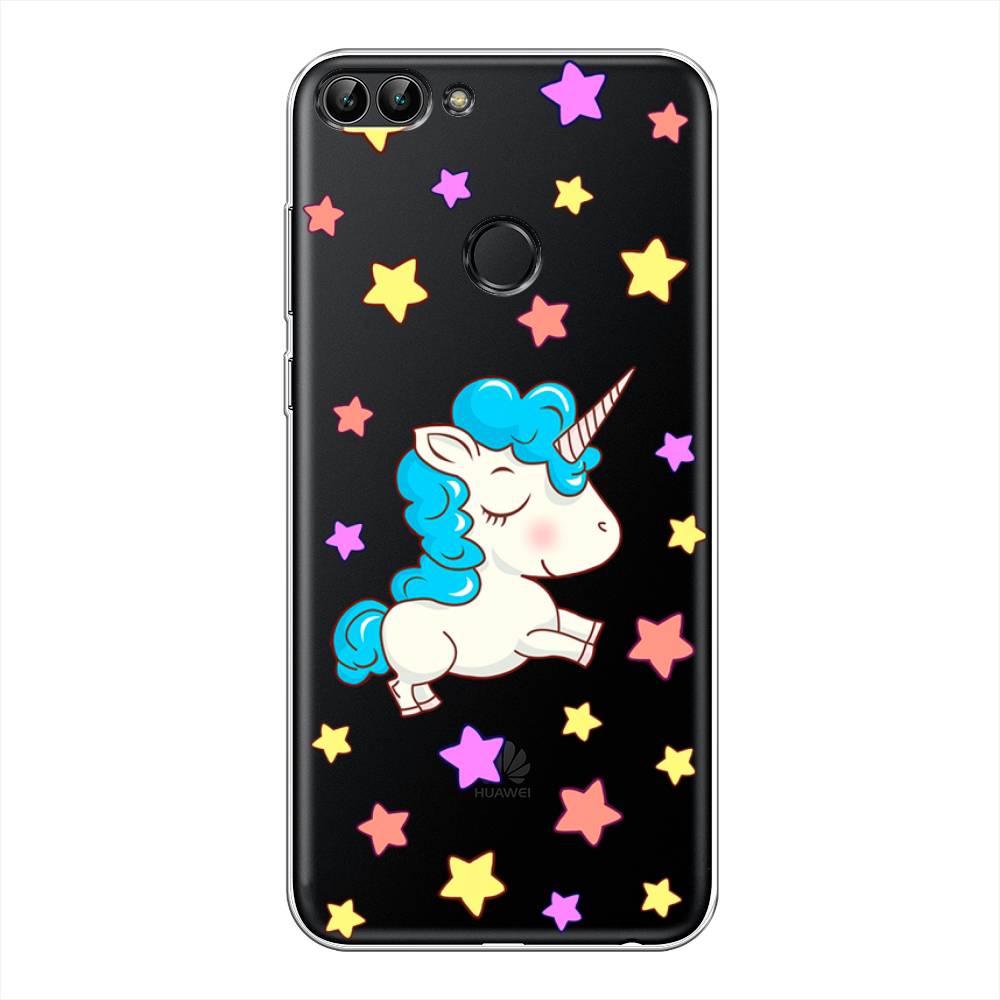 

Чехол Awog на Huawei Y9 2018 "Звездный единорог", Белый;голубой;розовый, 64950-2