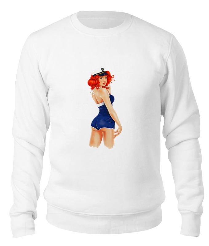 

Свитшот унисекс Printio Пин-ап гёрл белый XS, Пин-ап гёрл