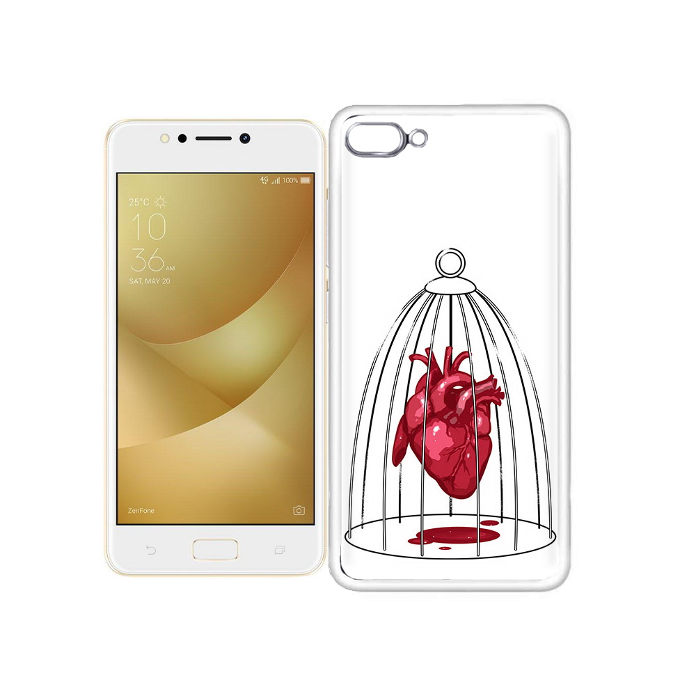 

Чехол MyPads Tocco для Asus ZenFone 4 Max сердце в клетке, Прозрачный, Tocco