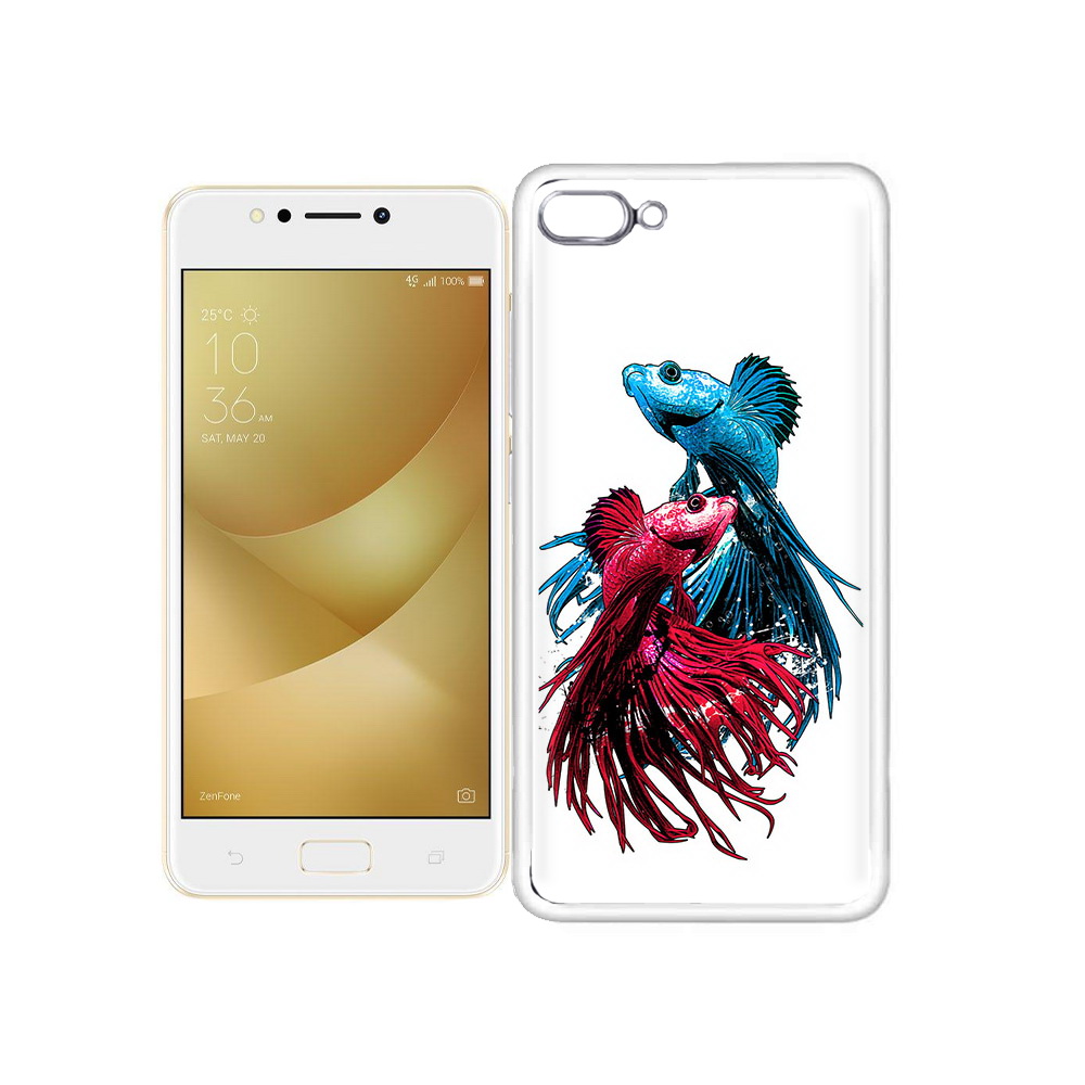 Чехол MyPads Tocco для Asus ZenFone 4 Max рыбы петушки