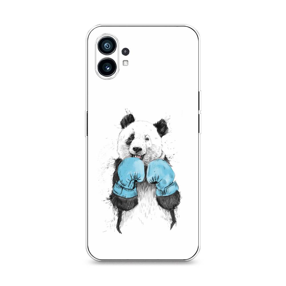 

Чехол на Nothing Phone (1) "Панда боксер", Голубой;белый;серый, 3300150-1
