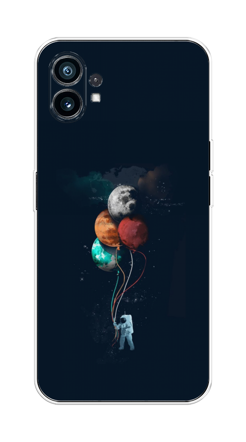 

Чехол на Nothing Phone (1) "Космонавт с шариками", Разноцветный, 3300150-4
