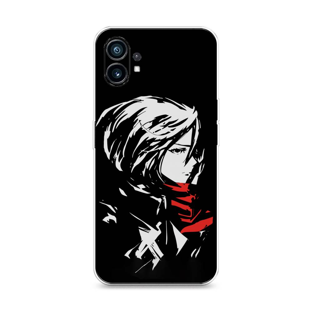 

Чехол на Nothing Phone (1) "Микаса минимализм", Черный;серый;красный, 3300150-4