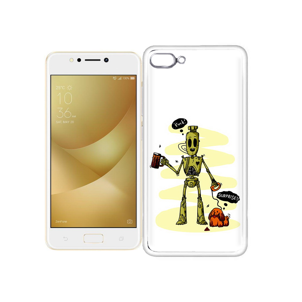 

Чехол MyPads Tocco для Asus ZenFone 4 Max прикольный робот, Прозрачный, Tocco