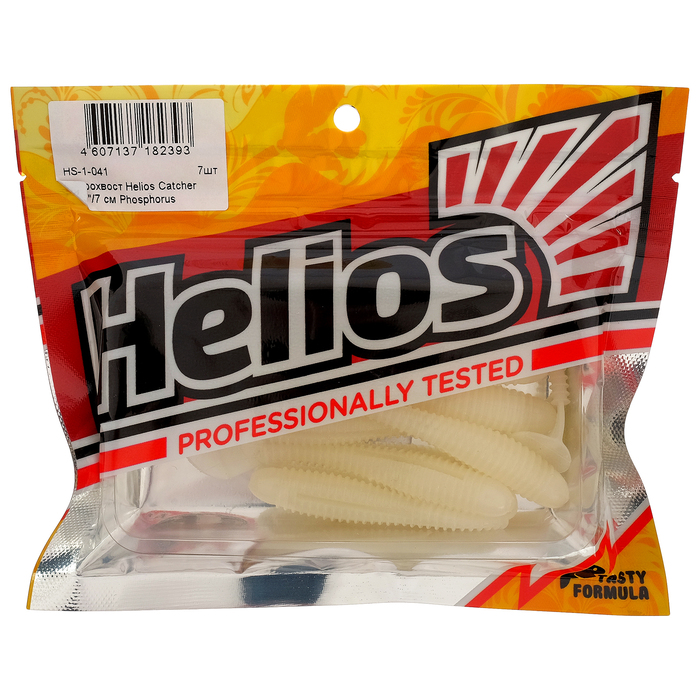 

Виброхвост Helios Catcher 7 см Phosphorus HS-1-041, набор 7 шт., Белый