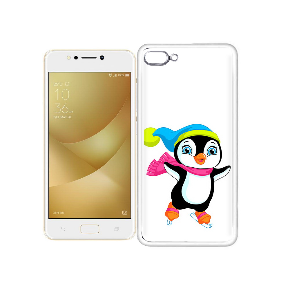 Чехол MyPads Tocco для Asus ZenFone 4 Max пингвин на коньках