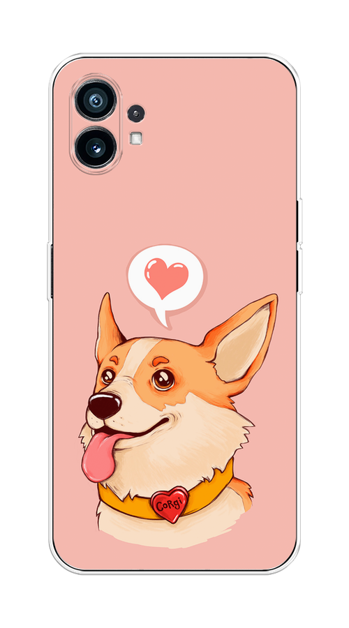

Чехол на Nothing Phone (1) "Корги язык", Розовый;коричневый, 3300150-1