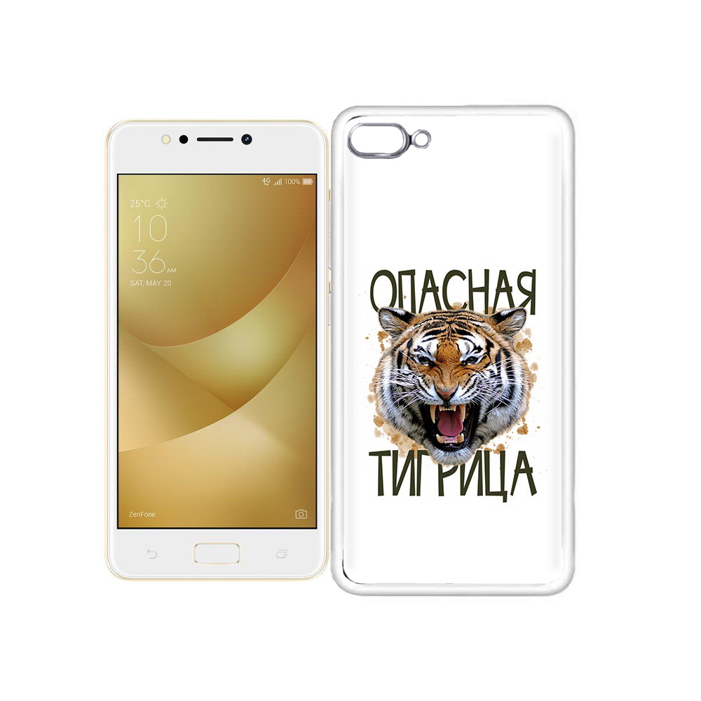 

Чехол MyPads Tocco для Asus ZenFone 4 Max опасная тигрица, Прозрачный, Tocco