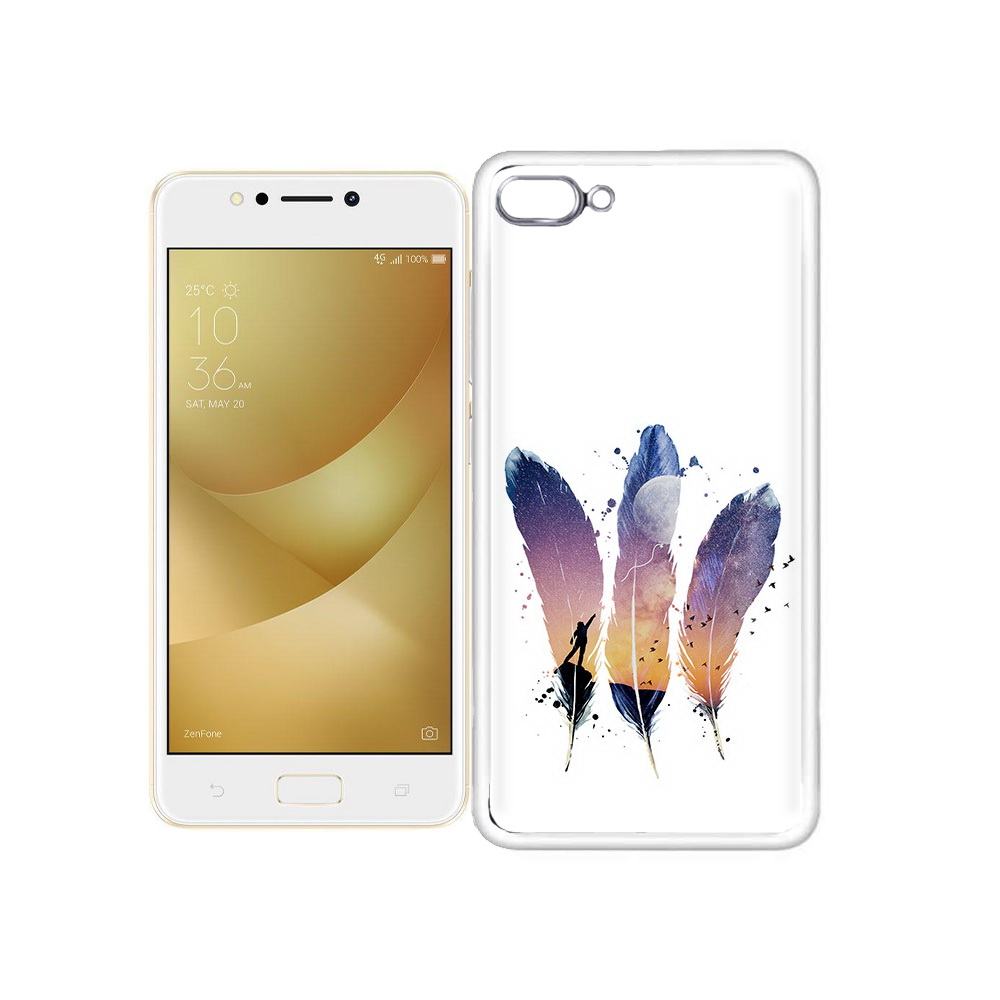 

Чехол MyPads Tocco для Asus ZenFone 4 Max небесные перья, Прозрачный, Tocco