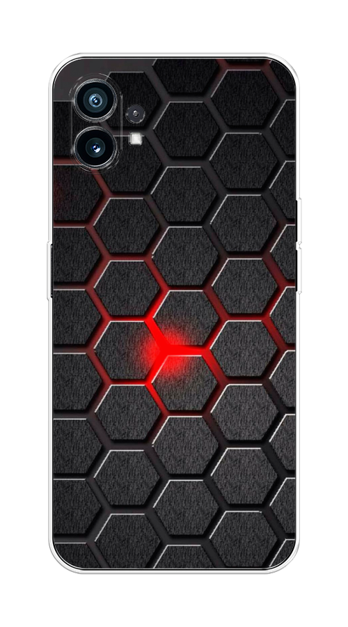 

Чехол на Nothing Phone (1) "Соты красные", Красный;черный;серый, 3300150-3