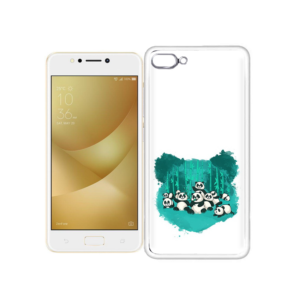 

Чехол MyPads Tocco для Asus ZenFone 4 Max нарисованные панды, Прозрачный, Tocco