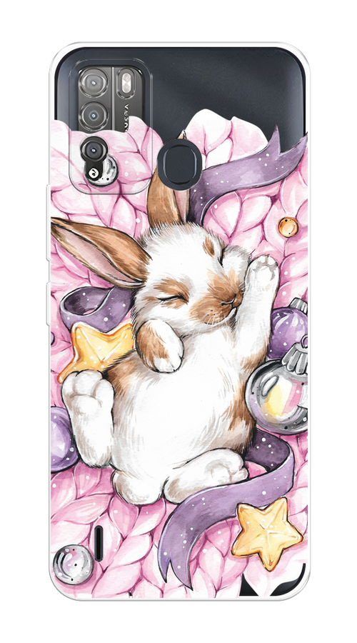 

Чехол на Itel Vision 1 Pro "Кролик спит", Розовый;белый, 3200350-5