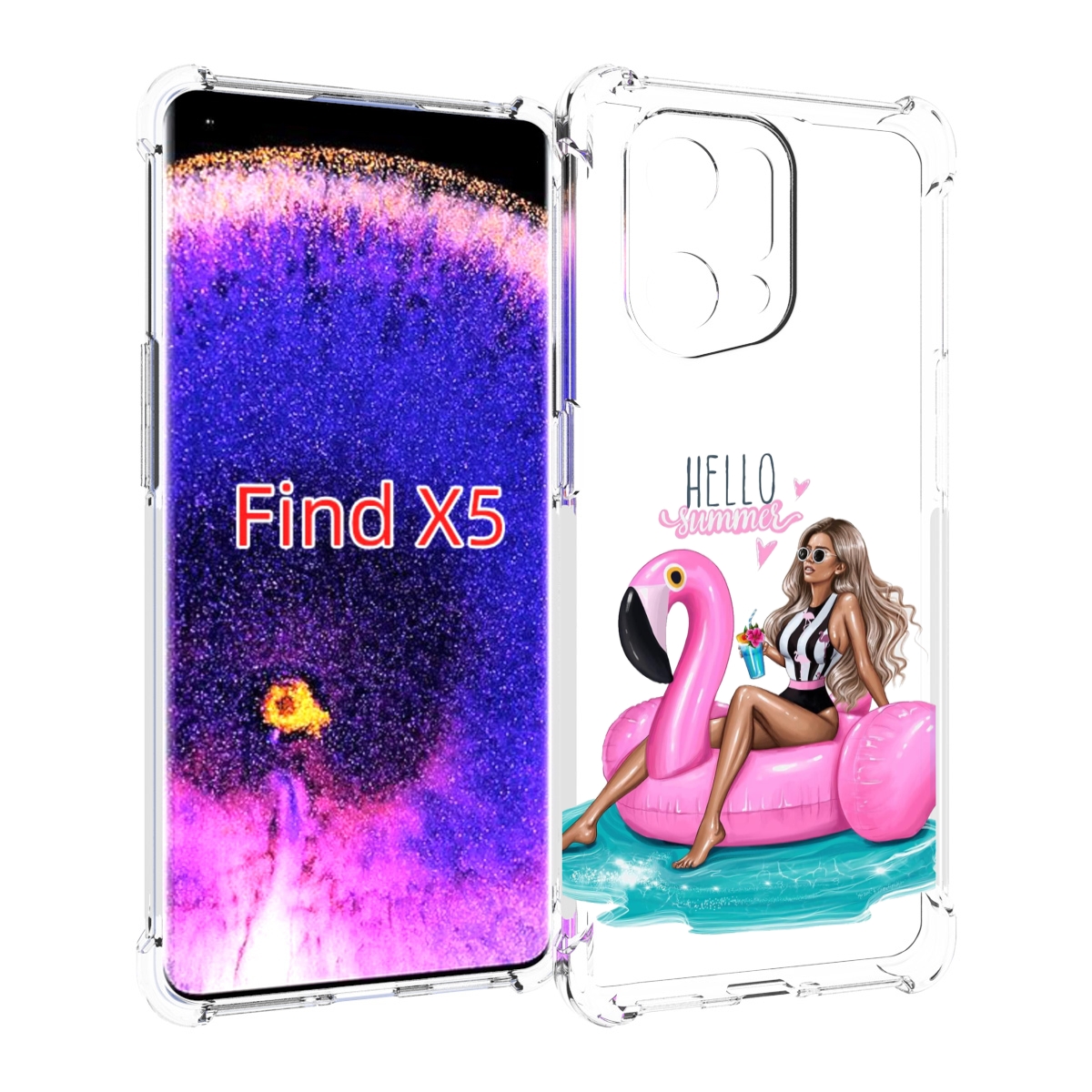 

Чехол MyPads Hello-summer для Oppo Find X5, Прозрачный, Tocco