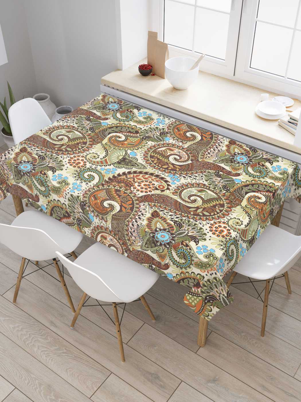 

Скатерть прямоугольная JoyArty "Растительные щупальца" из оксфорда, 180x145 см, Коричневый, Растительные щупальца