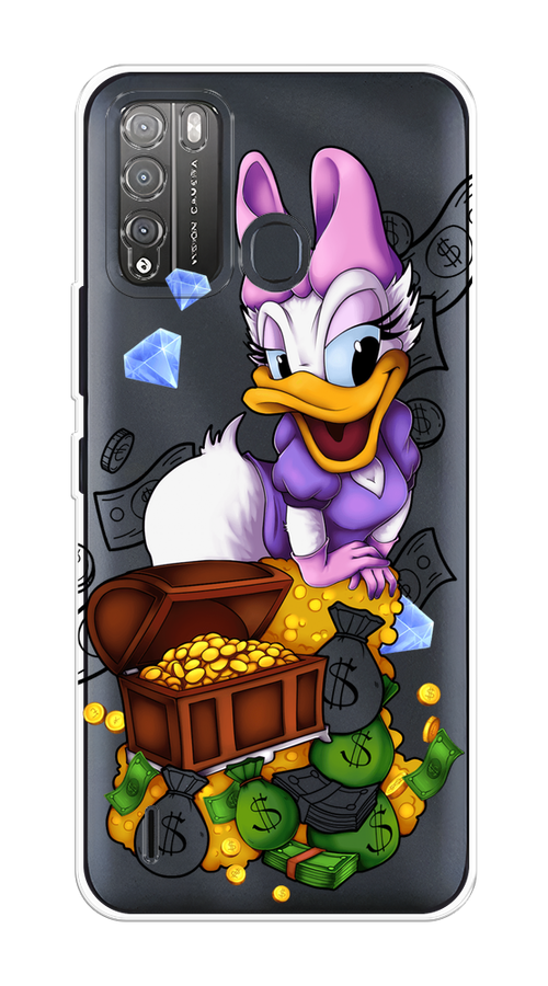 

Чехол на Itel Vision 1 Pro "Rich Daisy Duck", Коричневый;белый;фиолетовый, 3200350-6