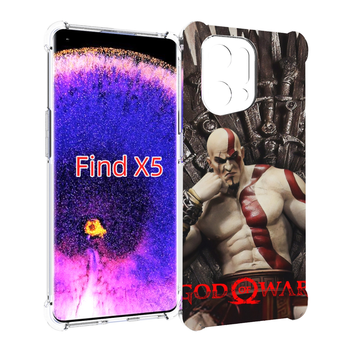 

Чехол MyPads God of War Кратос для Oppo Find X5, Прозрачный, Tocco