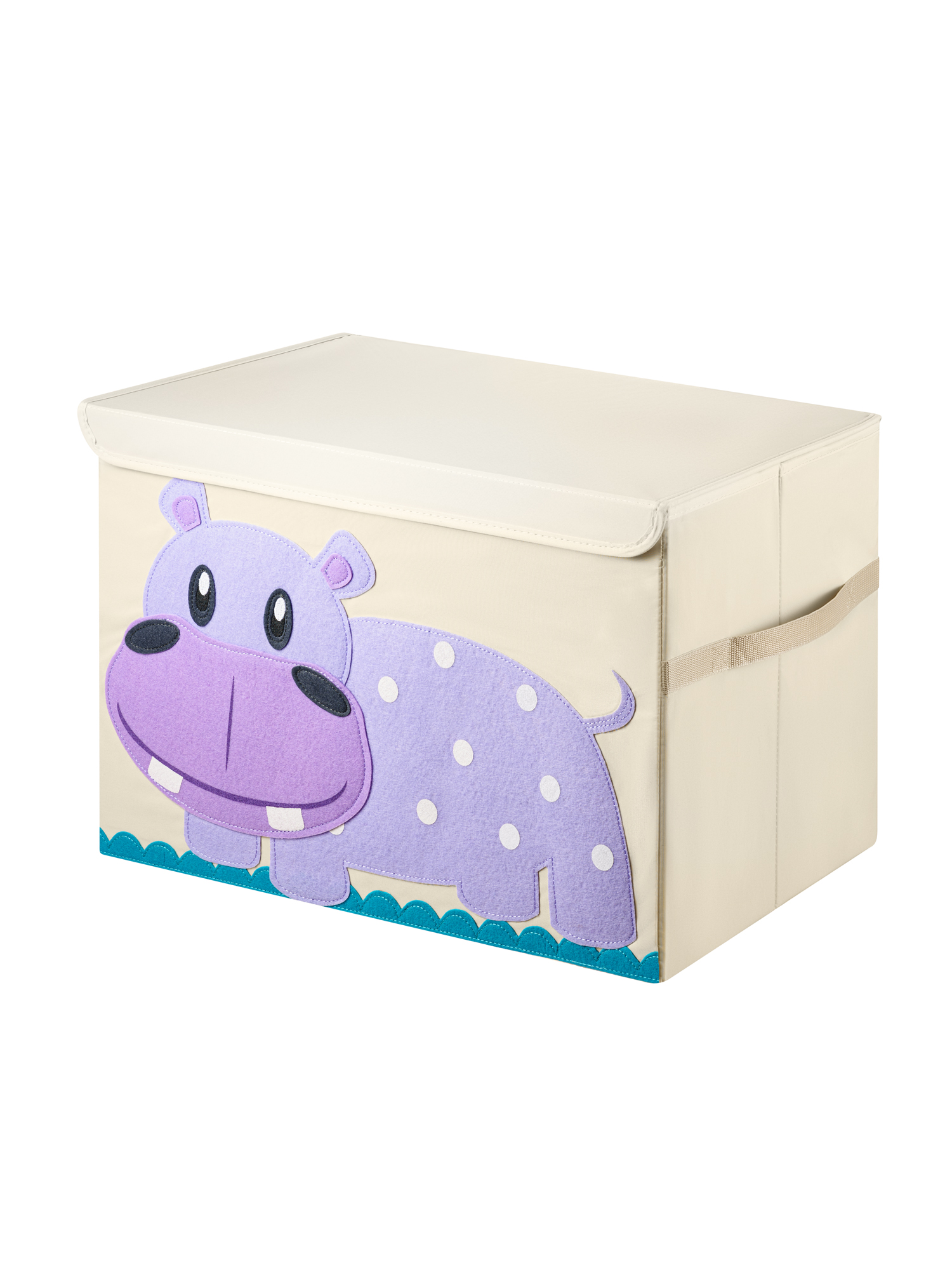 Тканевый ящик для игрушек с крышкой Kids Zone Складной контейнер для хранения, бегемот