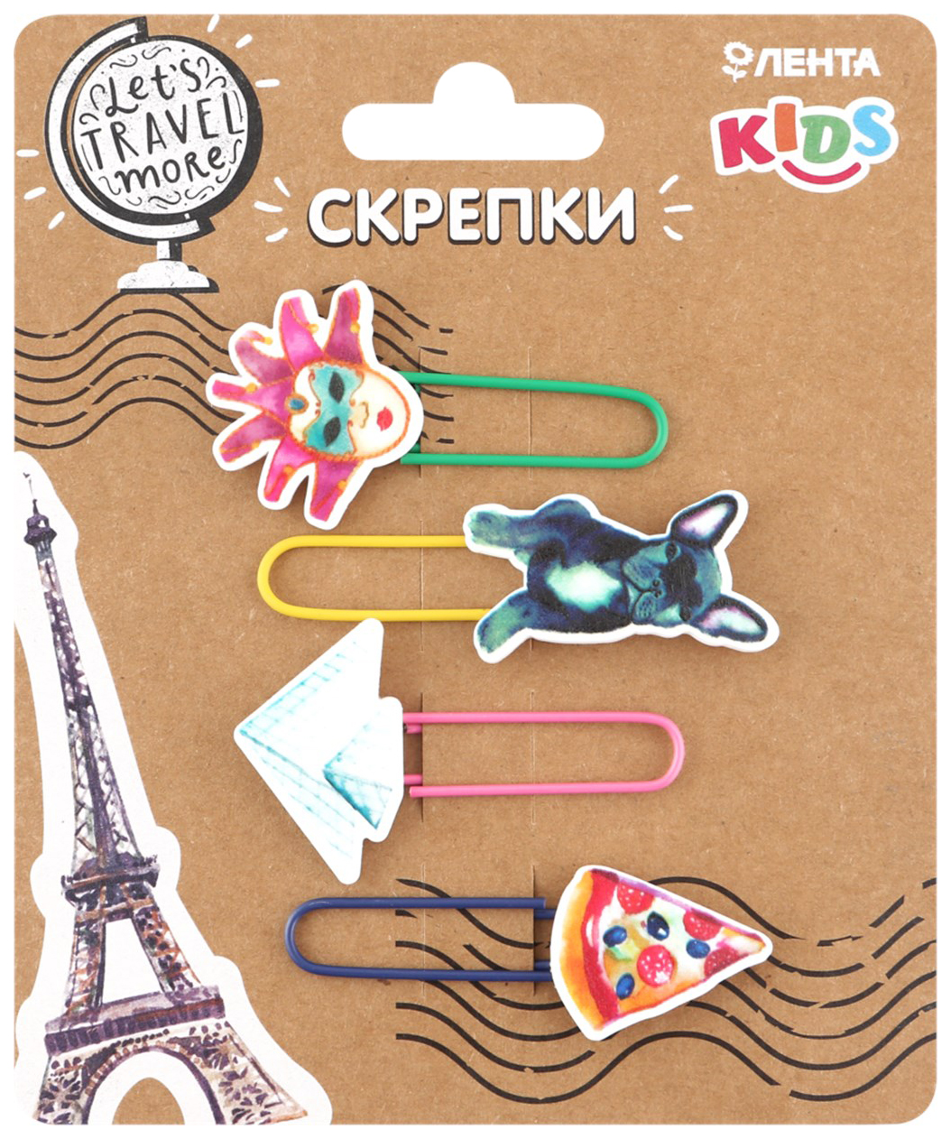 

Скрепки Лента Kids Craft с декором 5 см 4 шт