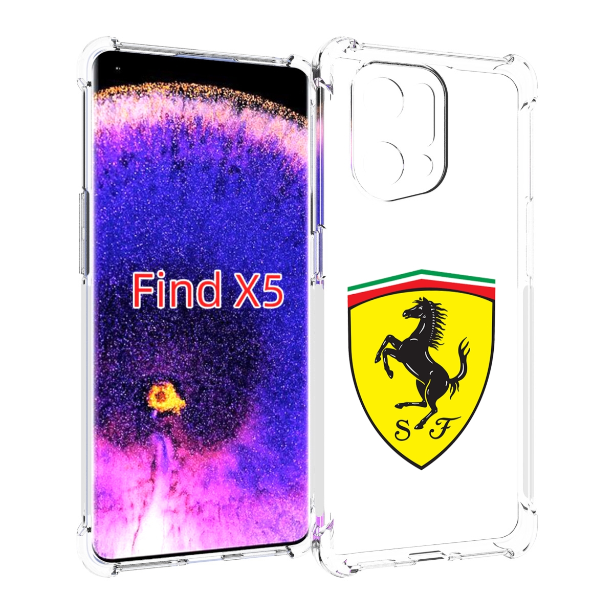 

Чехол MyPads Ferrari-3 мужской для Oppo Find X5, Прозрачный, Tocco